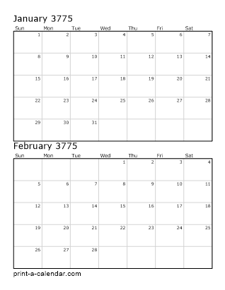 Two Vertical Months 3775