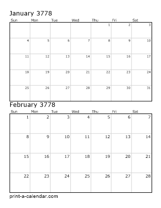 Two Vertical Months 3778