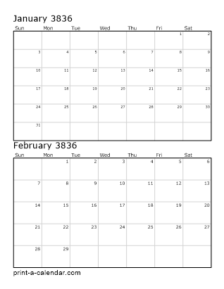 Two Vertical Months 3836