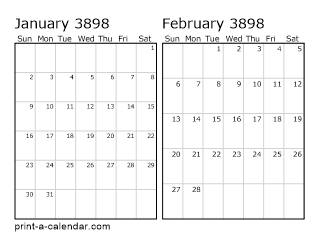 Two Horizontal Months 3898
