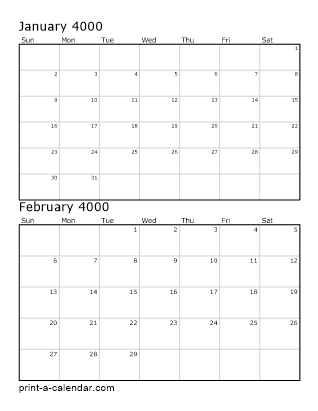 Two Vertical Months 4000