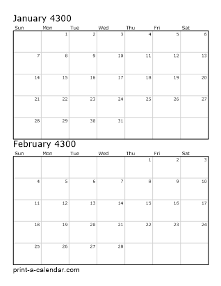 Two Vertical Months 4300