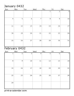 Two Vertical Months 432