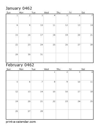 Two Vertical Months 462