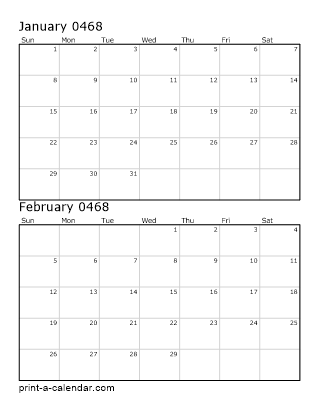 Two Vertical Months 468