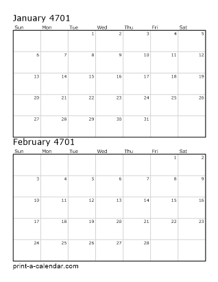 Two Vertical Months 4701