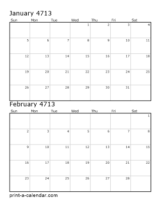 Two Vertical Months 4713