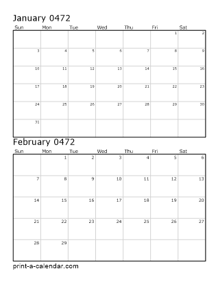 Two Vertical Months 472