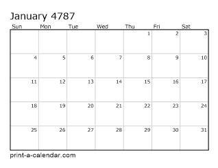 4787 Monthly Calendar