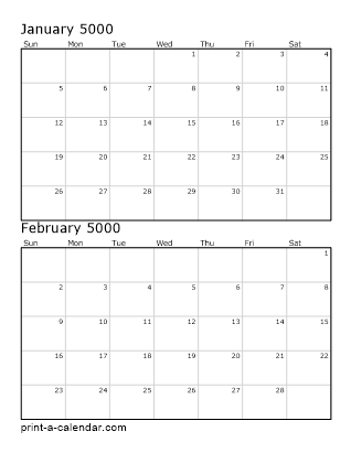 Two Vertical Months 5000