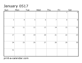 517 Monthly Calendar