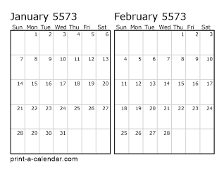 Two Horizontal Months 5573