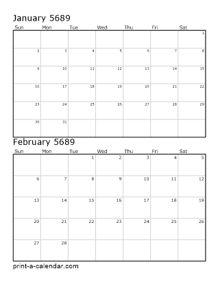 Two Vertical Months 5689