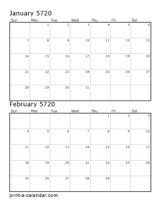 Two Vertical Months 5720