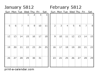 Two Horizontal Months 5812