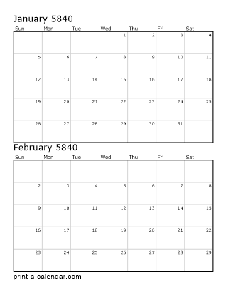 Two Vertical Months 5840