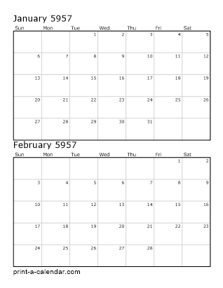 Two Vertical Months 5957