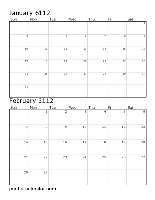 Two Vertical Months 6112