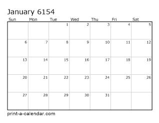6154 Monthly Calendar