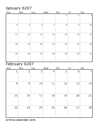 Two Vertical Months 6207