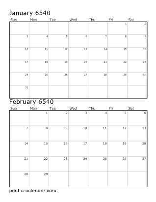 Two Vertical Months 6540