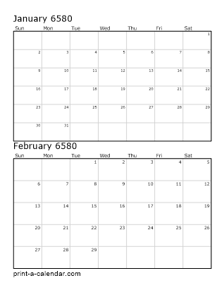 Two Vertical Months 6580