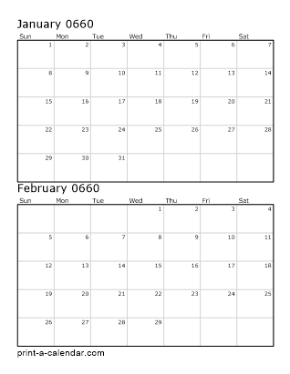 Two Vertical Months 660