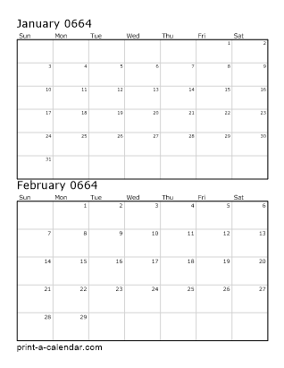 Two Vertical Months 664