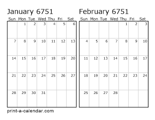Two Horizontal Months 6751