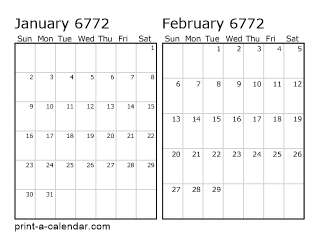 Two Horizontal Months 6772