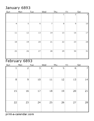 Two Vertical Months 6893