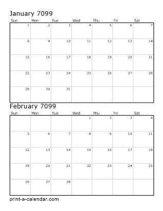 Two Vertical Months 7099