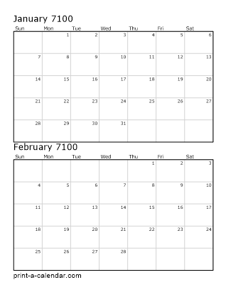 Two Vertical Months 7100