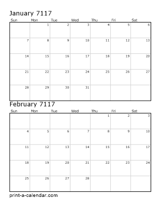 Two Vertical Months 7117