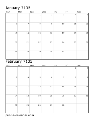 Two Vertical Months 7135