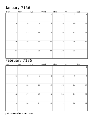 Two Vertical Months 7136