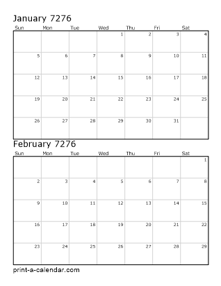 Two Vertical Months 7276