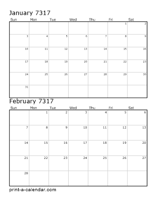 Two Vertical Months 7317