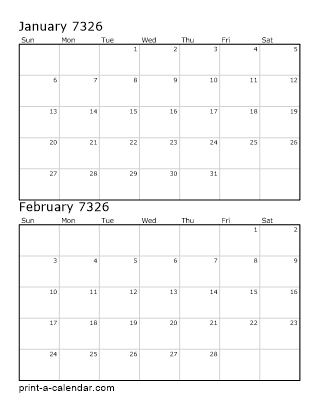 Two Vertical Months 7326