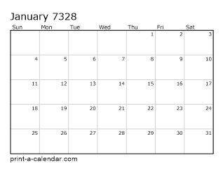 7328 Monthly Calendar