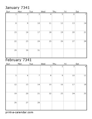 Two Vertical Months 7341