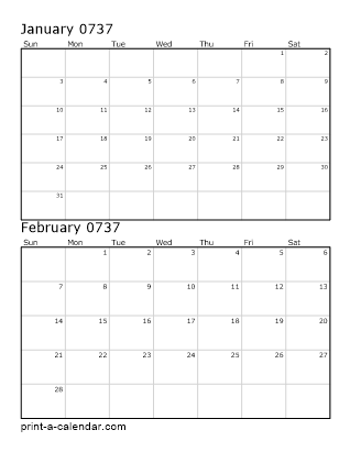 Two Vertical Months 737