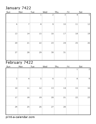 Two Vertical Months 7422