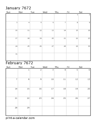 Two Vertical Months 7672