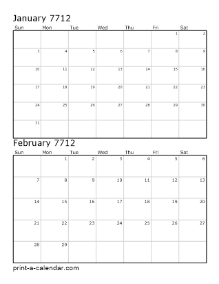 Two Vertical Months 7712