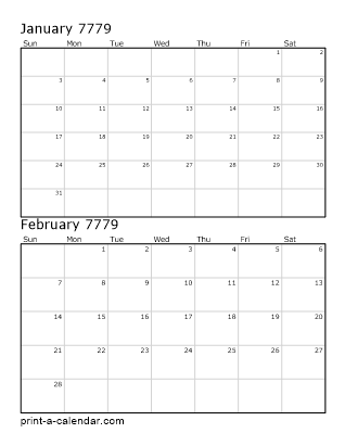 Two Vertical Months 7779