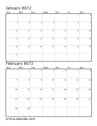 Two Vertical Months 8072