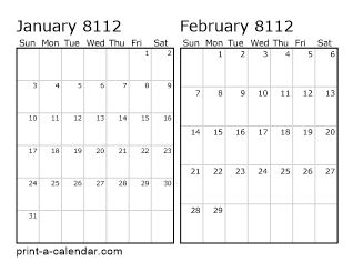 Two Horizontal Months 8112