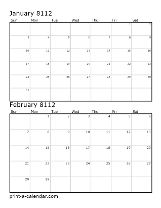 Two Vertical Months 8112