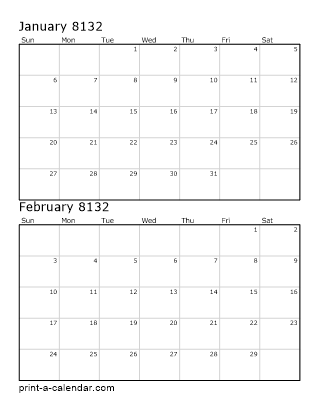 Two Vertical Months 8132